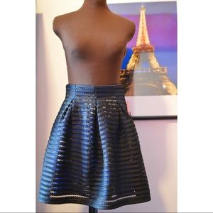 Mini Skirt in Black & Blue Floral Print